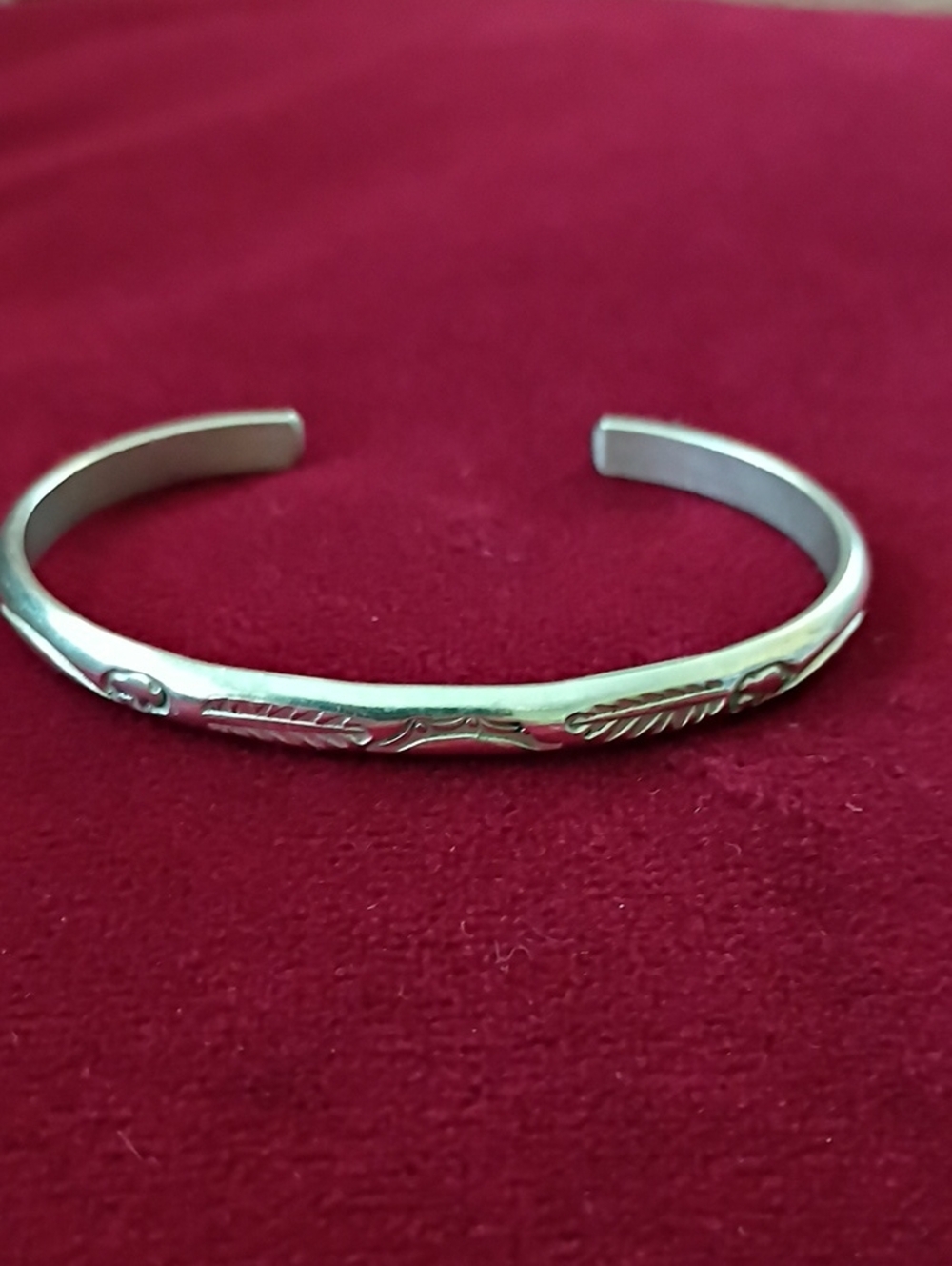 Eddison Cummings Silver Feather Cuff Bracelet
